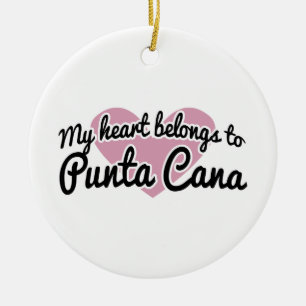 Punta Cana Heart Ceramic Ornament