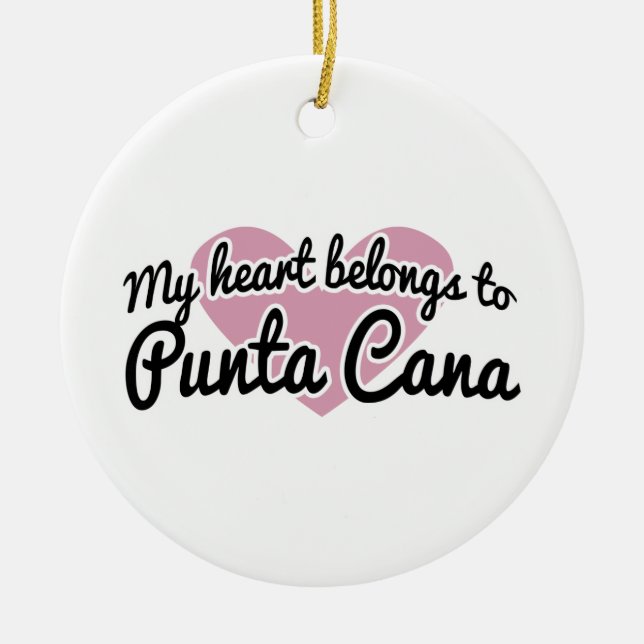 Punta Cana Heart Ceramic Ornament (Front)