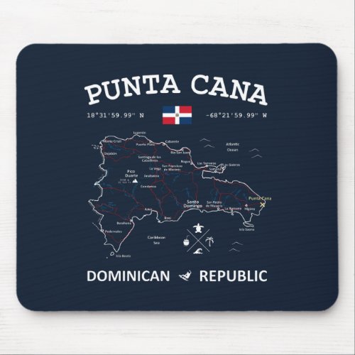 Punta Cana Map Mouse Pad