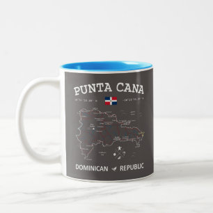 Punta Cana Map Two-Tone Coffee Mug