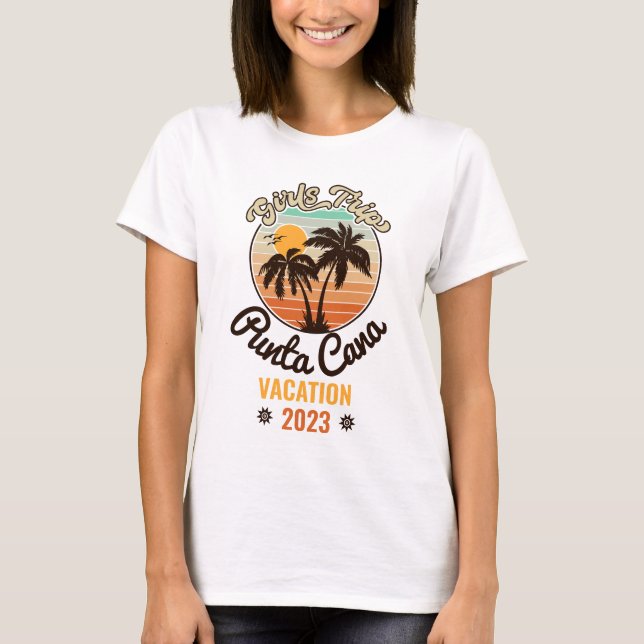 Punta Cana personalize Vacation 2023 Retro 60s T-Shirt (Front)