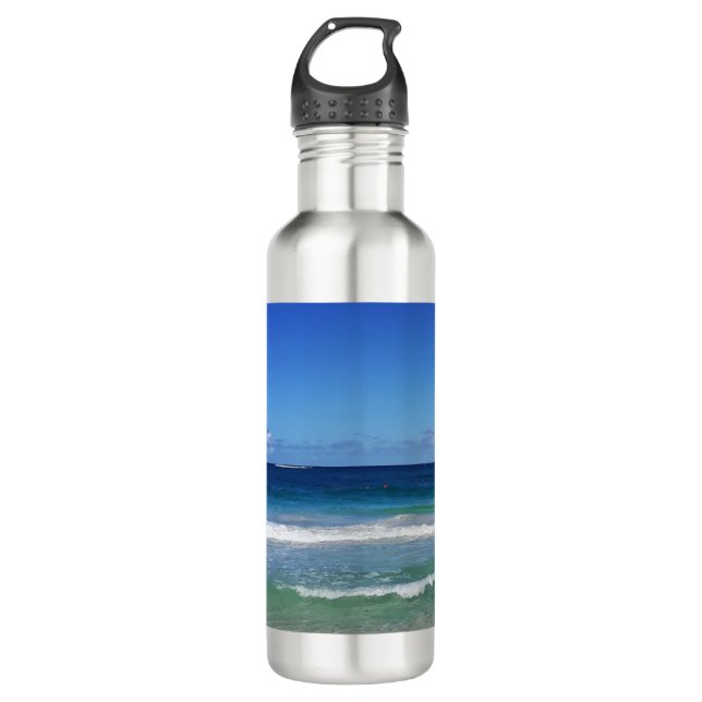 Punta Cana Sea, Dominican Republic Stainless Steel Water Bottle (Front)