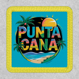 Punta Cana Sunset Colorful Travel Art Emblem Patch