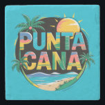 Punta Cana Sunset Colorful Travel Art Emblem Stone Coaster<br><div class="desc">Punta Cana vector art design. The Bávaro area and Punta Cana combine to form what's known as La Costa del Coco,  or the Coconut Coast,  an area of lavish,  all-inclusive resorts.</div>