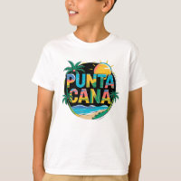 Punta Cana Sunset Colorful Travel Art Emblem