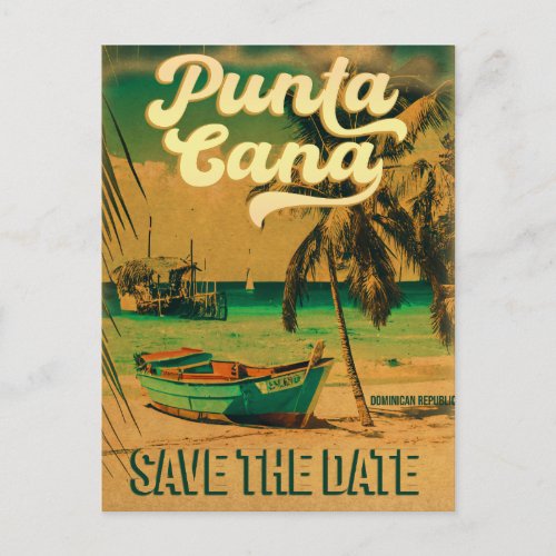 Punta Cana Tropical Wedding Save the Dates Postcar Postcard