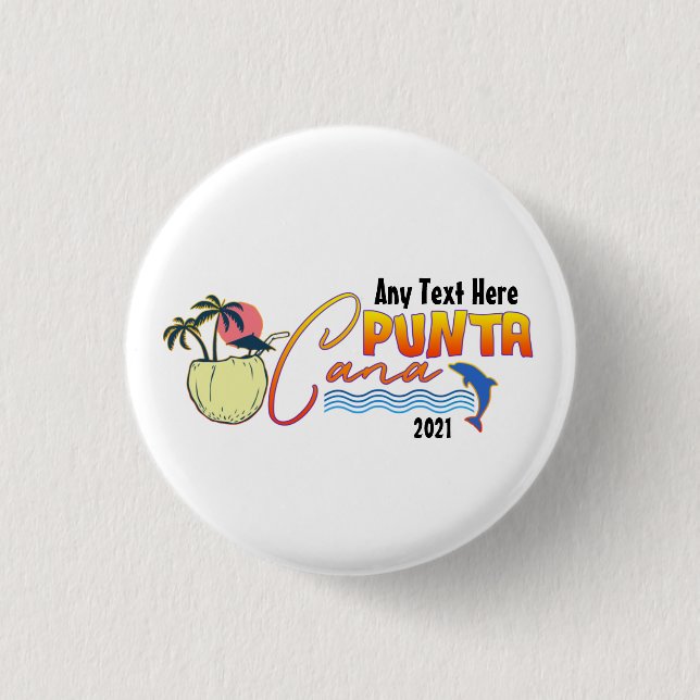 Punta Cana Vacation Beach Family Matching Custom  Button (Front)