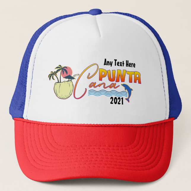 Punta Cana Vacation Beach Family Matching Custom  Trucker Hat (Front)