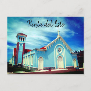 punta church blue postcard