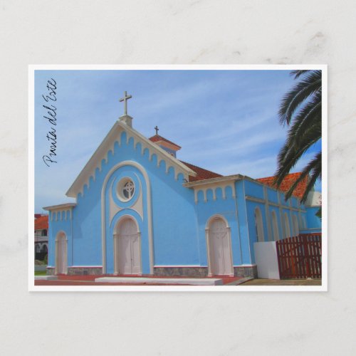 punta del este blue church postcard