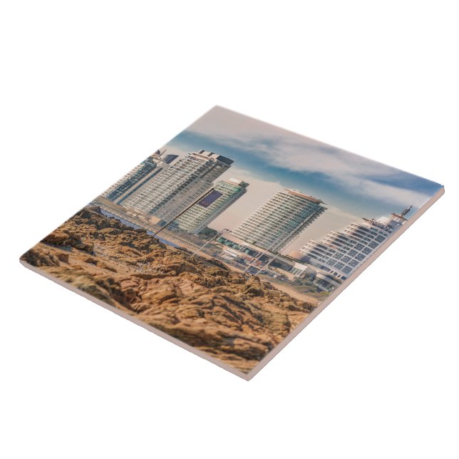 Punta del Este Cityscape, Uruguay Ceramic Tile (Side)