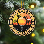 Punta Gorda Beach Florida Palm Trees Vintage 80s Ceramic Ornament<br><div class="desc">Punta Gorda Beach Florida Vintage 60s Souvenirs. Punta Gorda Beach Florida - Retro Tropical Palm Tree 60s Souvenirs Vintage design makes a great Christmas or Birthday gift for fans of Punta Gorda Beach beach. The retro summer vibe design is a perfect gift for travel lovers and tropical destination fans. -...</div>