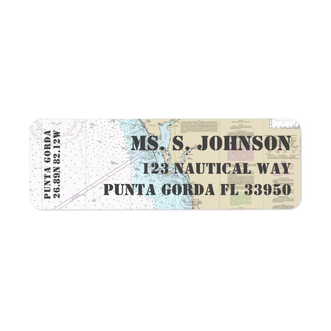 Punta Gorda FL Home Port Nautical Navigation Chart Label Zazzle