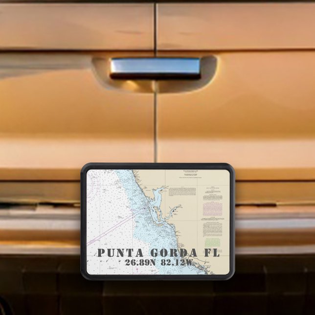 Punta Gorda FL Latitude Longitude Nautical Tow Hitch Cover (Punta Gorda FL Latitude Longitude Nautical Tow Hitch Cover
)