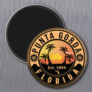 Punta Gorda Florida Retro Sunset Souvenirs Magnet