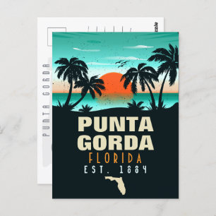 Punta Gorda Florida Retro Sunset Souvenirs Postcard