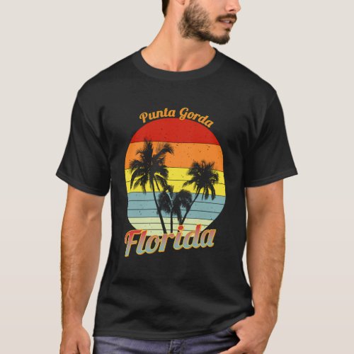 Punta Gorda Florida Tropical Palm Trees Vacation T_Shirt
