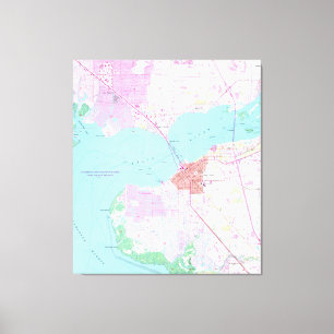 Punta Gorda & Port Charlotte Florida Map (1957) Canvas Print
