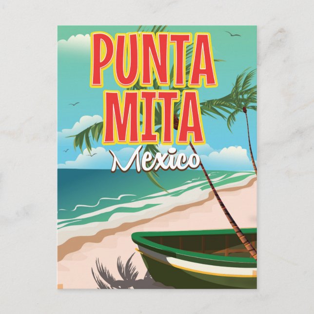 Punta Mita Mexican travel poster Postcard (Front)