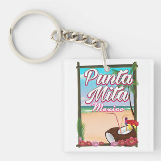 Punta Mita, Mexico Beach travel poster Keychain