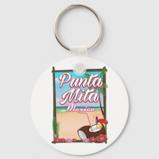 Punta Mita, Mexico Beach travel poster Keychain