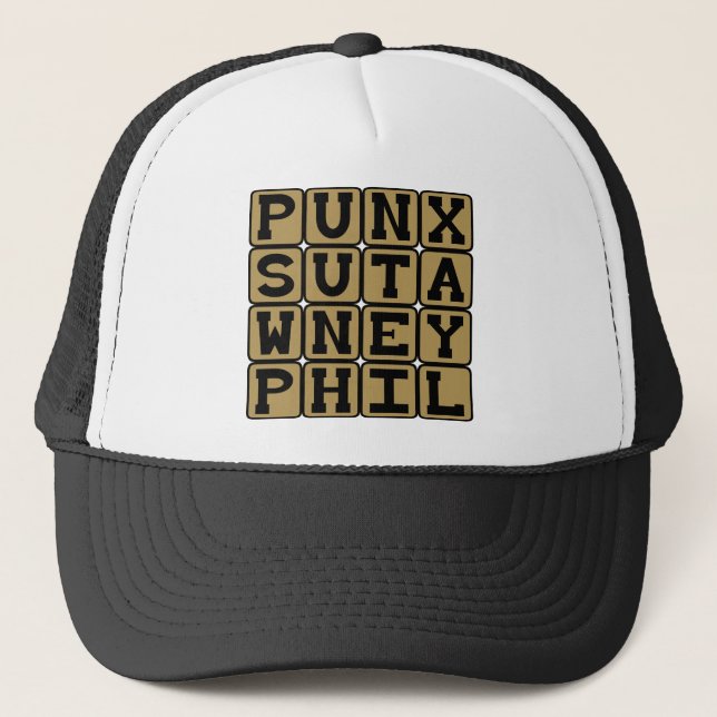 Punxsutawney Phil, Groundhog Day Critter Trucker Hat (Front)