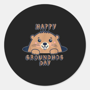 Punxsy Phils Cute Groundhog Day Feb 2nd Holiday Ki Classic Round Sticker