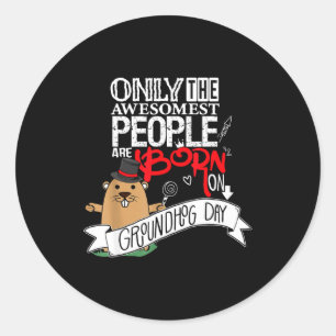 Punxsy Phils Cute Groundhog Day February 2nd Birth Classic Round Sticker