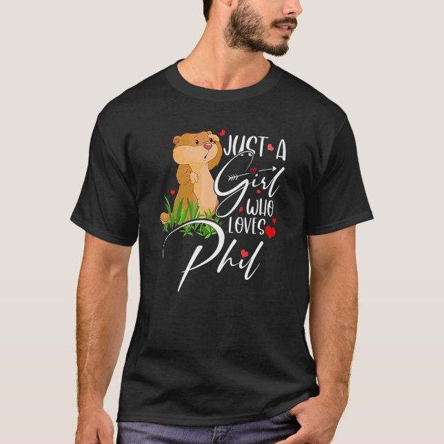 Punxsy Phil's Cute Groundhog Day Holiday for Girls T-Shirt (Front)