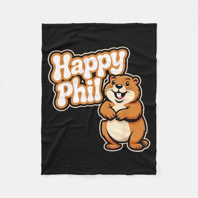 Punxy Phils Cute Groundhog Day Costume February 2n Fleece Blanket (Front)