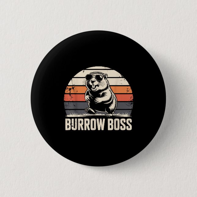 Punxy Phils Groundhog Day Costume February 2nd Bur Button (Front)