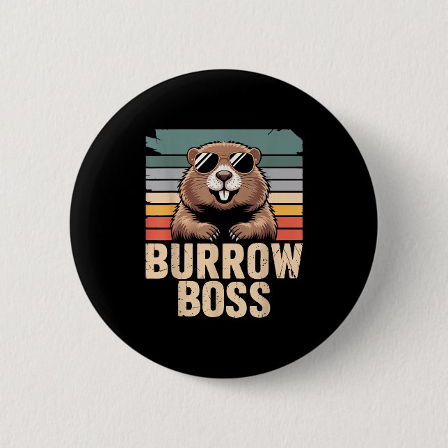 Punxy Phils Groundhog Day Costume February 2nd Bur Button (Front)