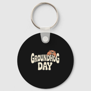 Punxy Phils Groundhog Day Cute Costume February 2n Keychain