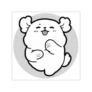 Pup a Hello! – Happy White Dog Cartoon Design Self-inking Stamp