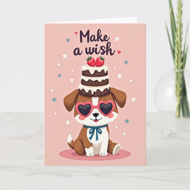 Pup Cake Birthday Card (Front)