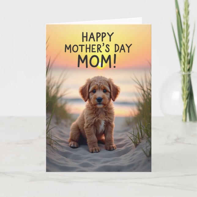 Pup Happy Mothers Day Mom Card (Front)