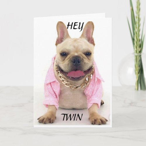PUP HELPS SAY HAPPY BIRTHDAY TWIN CARD