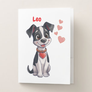 Pup in love pocket folder