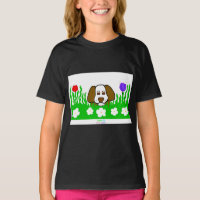Pup N Play Girls Black Basic T Shirt