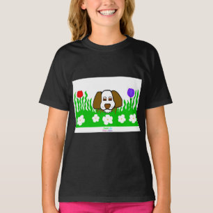 Pup N Play Girls Black Basic T Shirt