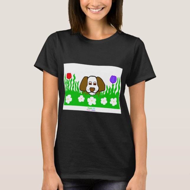 Pup N Play Women's Black Basic T Shirt (Front)