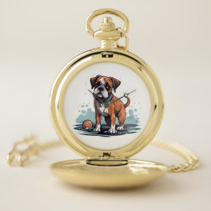 PupArt Design Boxer Briefs - Funny Dog Graphic Pocket Watch