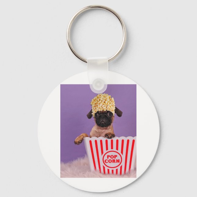 Pupcorn anyone? keychain (Front)