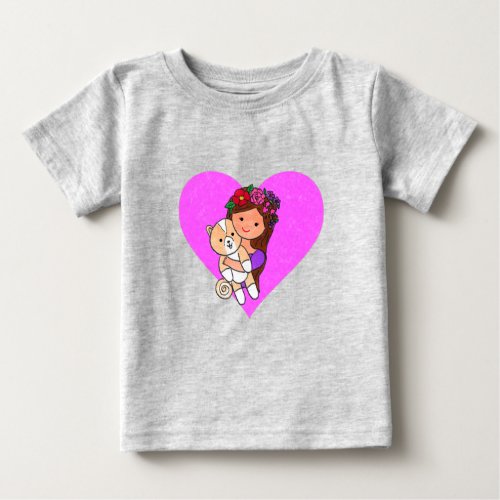 Pupeye & Diana Heart Baby T-Shirt