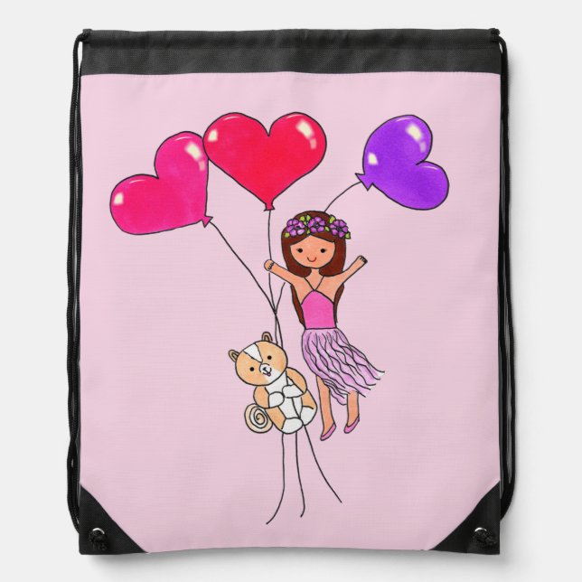 Pupeye & Diana Heart Balloons Backpack (Front)