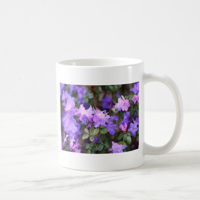 puple azalea flowering bush coffee mug (Right)