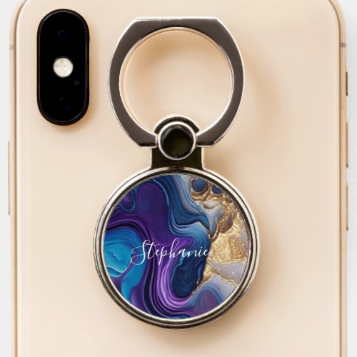 Puple Mable Rose Gold Personalized Name Phone Ring Stand