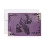 Puple Passion Peacock RSVP Card