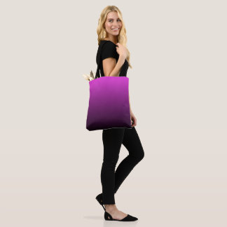 Puple to Black Gradient Ombre Print Tote Bag