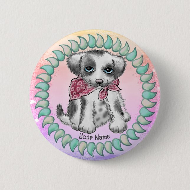Pupper Dog  Button (Front)